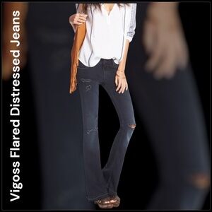 Vigoss Flare Leg Distressed Jeans Size 31” W x 33L ( 11/12 )